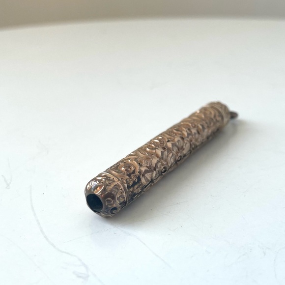 Rare Antique Victorian Gold Plated Repoussé Mechanical Pencil - Picture 7 of 14